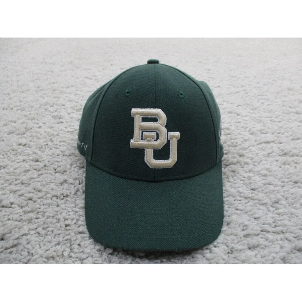 Baylor Bears Hat Cap Mens Green Fitted Nike Lightweight Football Logo Casual A3